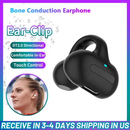 Bluetooth 5.3 Wireless Earbuds Ear Clip Bone Conduction Headphones Sport Headset