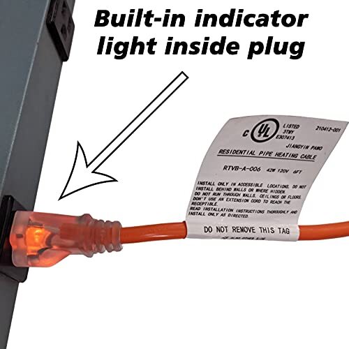 30 Foot Pipe Heating Cable with Built-in Thermostat for Automatic On and Off