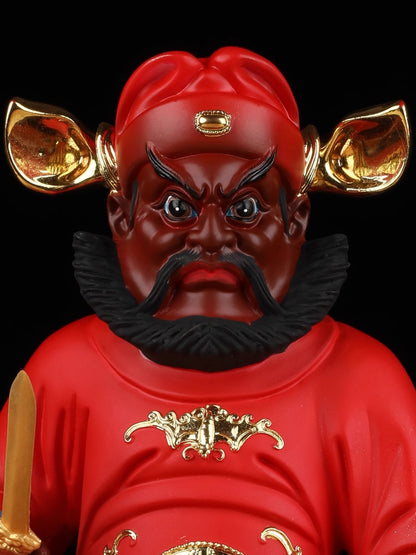 12" Resin Zhong Kui Statue Devil Ghost Catcher Feng Shui Exorcism Home Decor