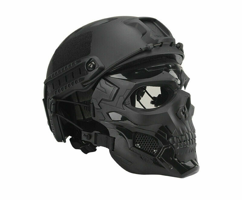 Tactical Airsoft Helmet Skull Full Face Mask Military CS Collectible Gift Set