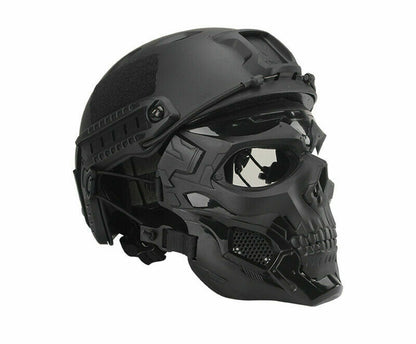 Tactical Airsoft Helmet Skull Full Face Mask Military CS Collectible Gift Set