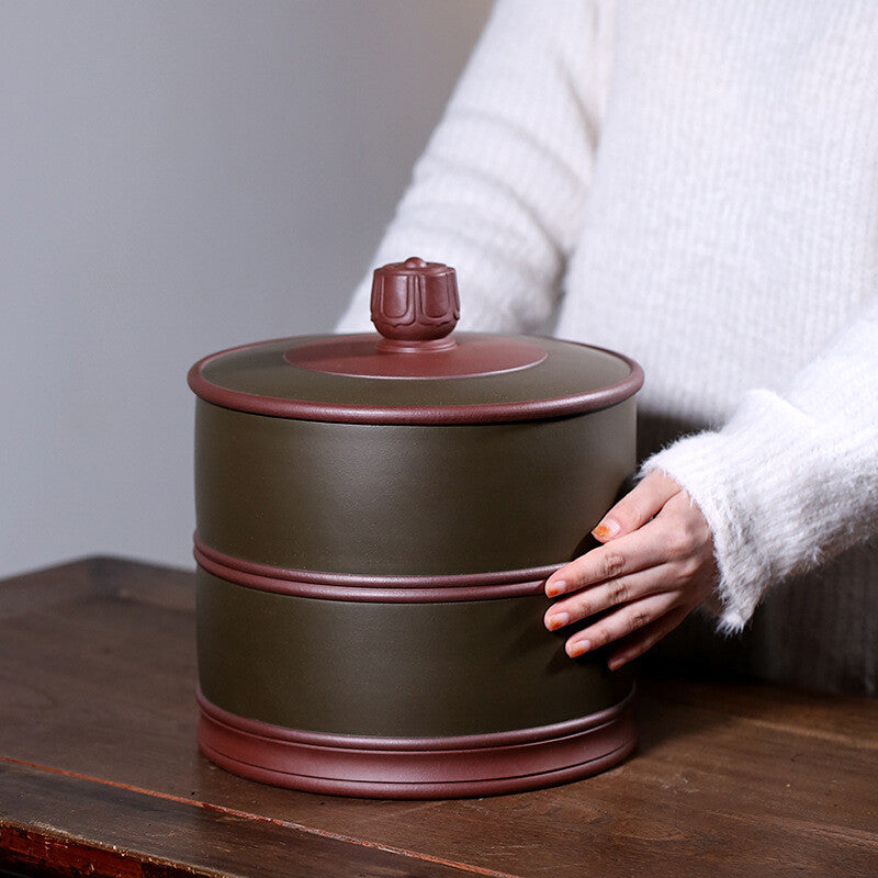True Yixing Zisha Clay Tea Canister Health Care Sealed Jar For Pu'er Tea Cake