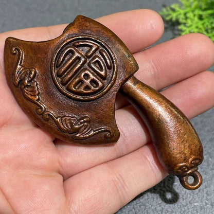 Retro Alloy Dharma Axe Figurine Antique Style Pendant Home Tea Table Decor