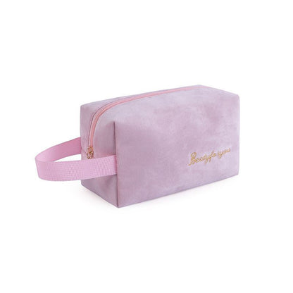 Cosmetic Bag Soft Velvet Make Up Storage Toiletry Package Travel Organizer Pouch