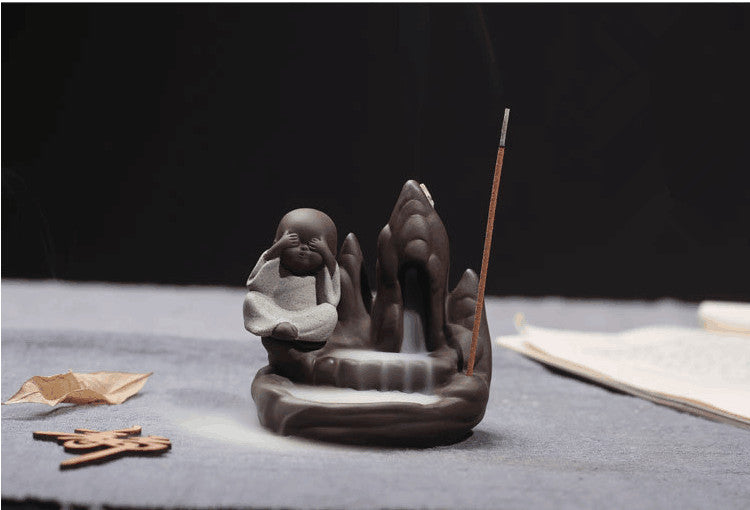 Incense Burner Incense Cones Small Buddha Censer Backflow Incense Burner Tea Set
