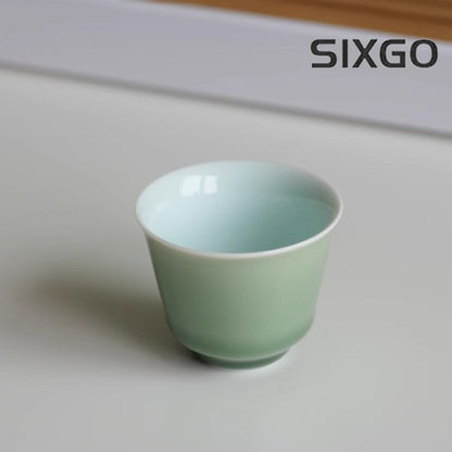 40ML Exquisite Retro Ceramic Green Glazed Cup Tea Set Owner Tea Cup