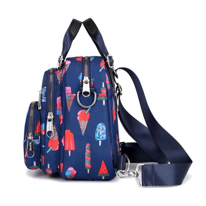 Women Nylon Backpack Waterproof Shoulder Bag Small Rucksack Polyester 25*25*11cm