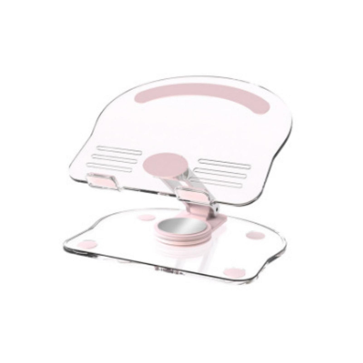 Acrylic Tablet Stand Desktop Foldable Holder 360° Rotation Base Clear Bracket ww