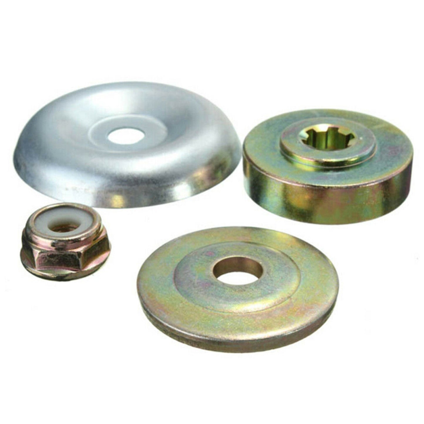 4Pcs Lawn Mower Metal Gearbox Blade Fixed Kit Protective Cover+Plate+Thread Nut