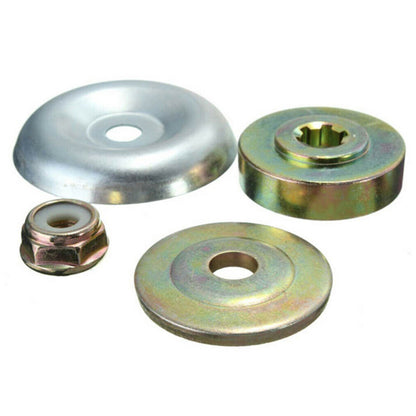 4Pcs Lawn Mower Metal Gearbox Blade Fixed Kit Protective Cover+Plate+Thread Nut