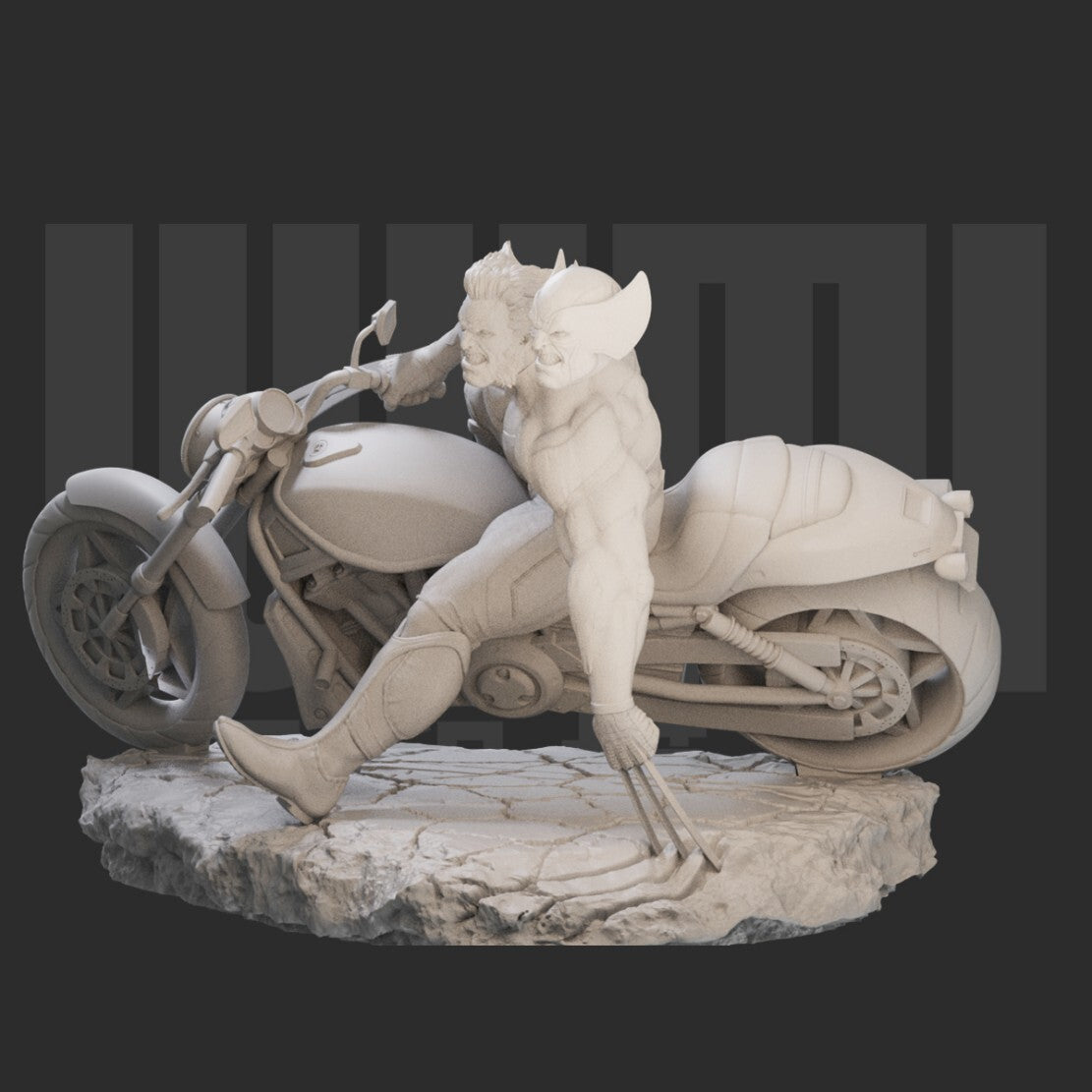1/24 resin figure model kit Wolverine Riding Motorcycle Unassembled unpainted