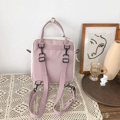 Small Backpack Nylon Bags Lightweight Zipper Bookbag Travel Rucksack 24*9*26 CM