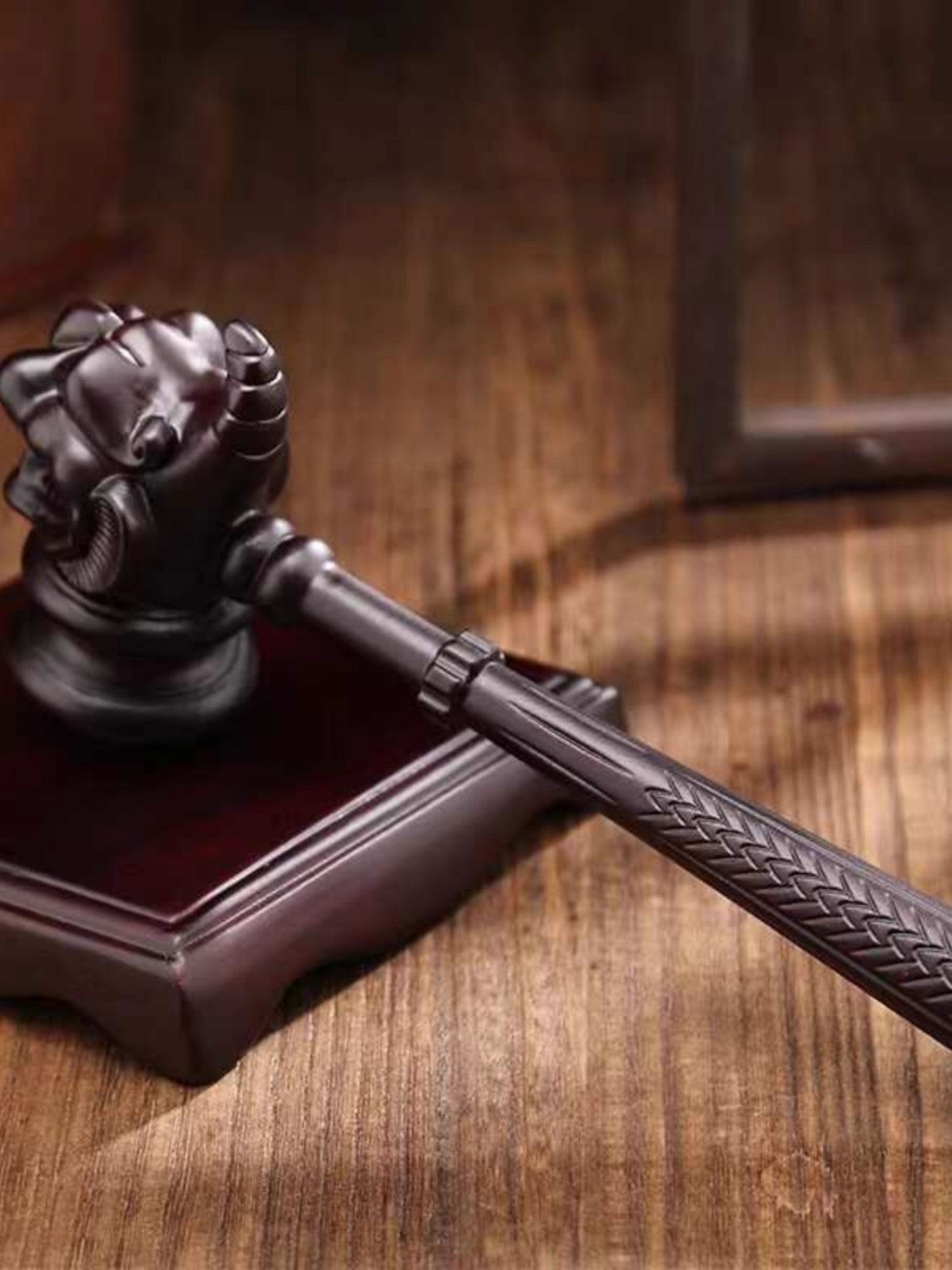 Ebony Wood Auction Hand Hammer Lawyer Judge Gavel Court Handcraft Collection