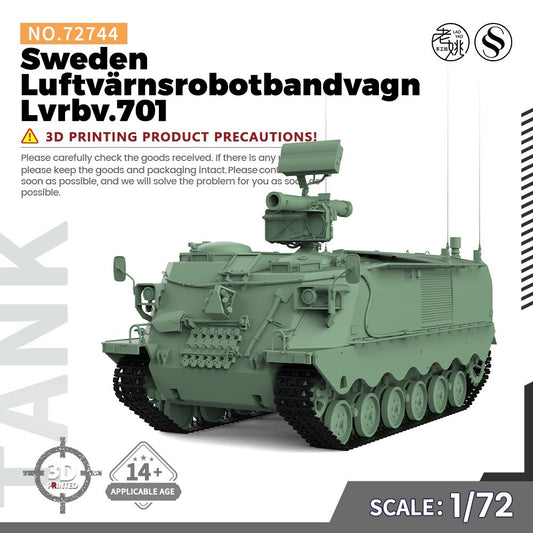 SSMODEL 1/72 25mm Military Model Kit Sweden Luftvärnsrobotbandvagn Lvrbv.701