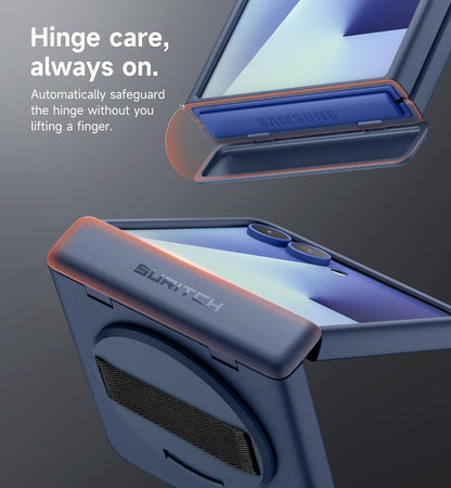 for Samsung Galaxy Z Flip7 Case with 360° Rotatable Hand Strap Phone Grip Holder