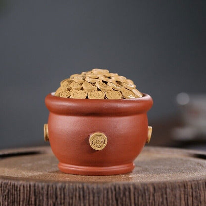 Creative Table Ornament Decoration Yixing Zisha Tea Pet Artware Coin Wealth New