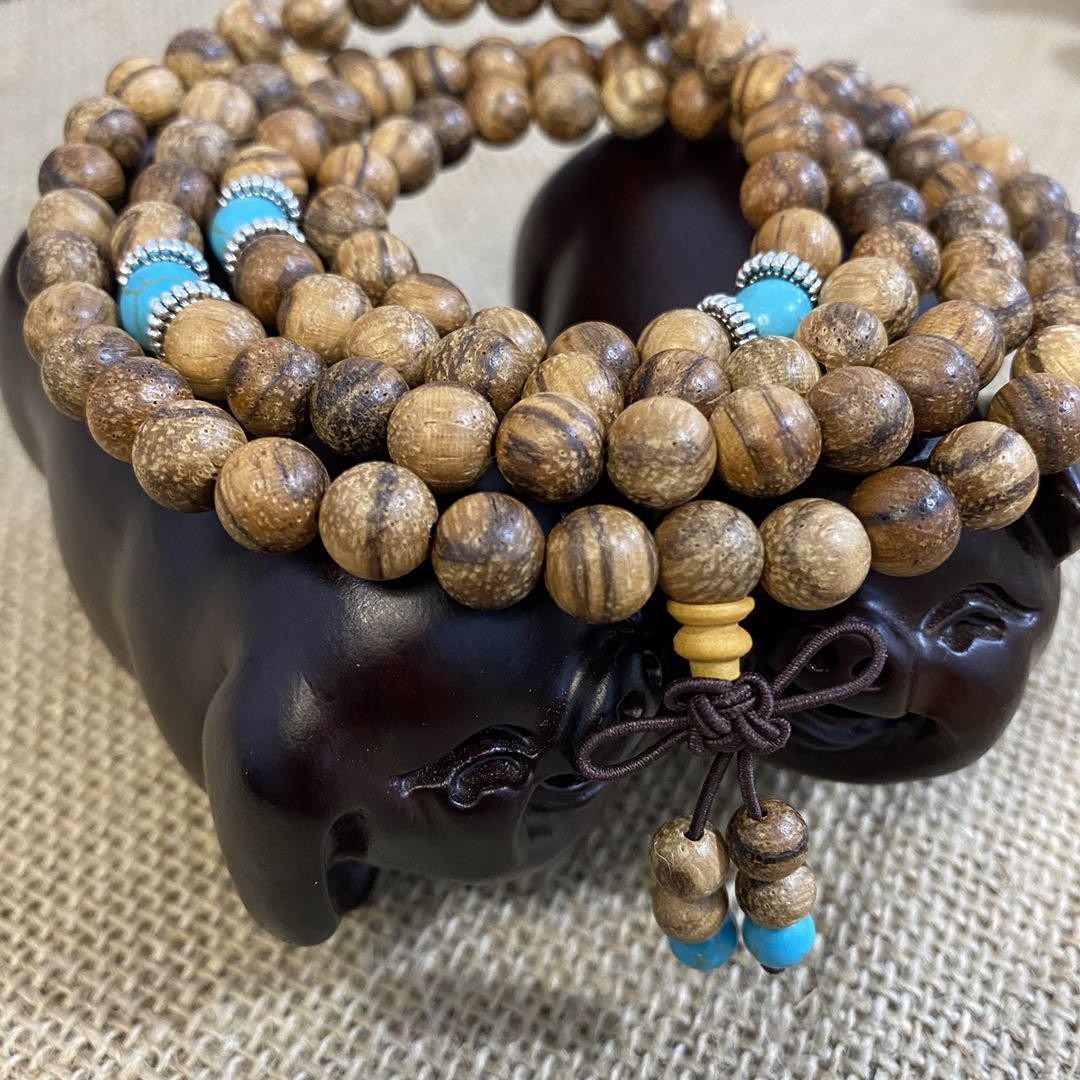 Agarwood 108 Beads Mala Bracelet Buddhist Prayer Jewelry Unisex Handmade