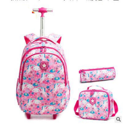 Kids Bag Wheels School Backpack Children School Backpack Girls Travel Bags