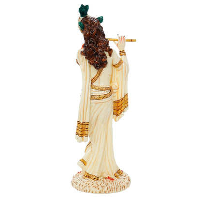 Hindu God Lord Standing Krishna Playing on Flute Statue Idol Figurine