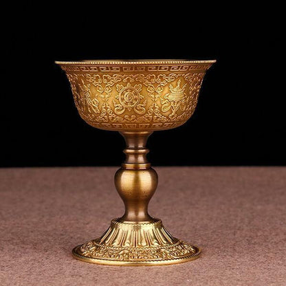 8.5cm Tibetan Buddhism Pure Copper Supply Lamp Buddhist Altar Butter Lamp Holder