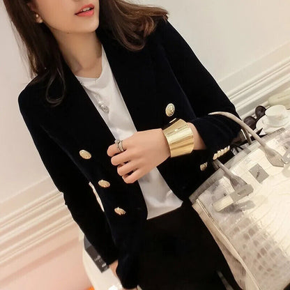 Women Midnight Office Lady Double Suit Jacket Coat Female Party Clothes Gift