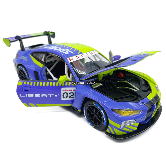 1/24 BMW M4 GT3 Model Toy Car Diecast Toy Vehicle Turning Wheels Door Open Green