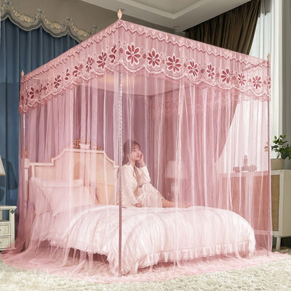 Bed Canopy Anti Mosquito Bed Netting Embroidered Valances With Frames Queen King
