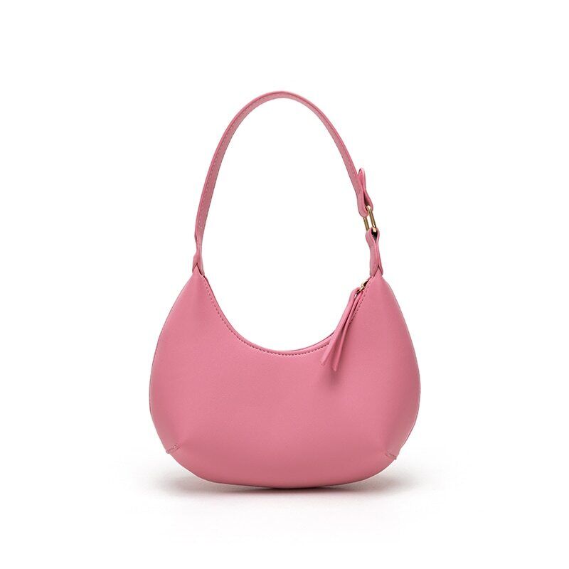 Women's Shoulder Bags PU Leather Purses Handbags Lady Sweet Half Moon Bag