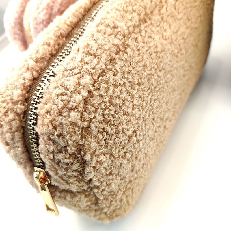 Makeup Plush Bag Cashmere Toiletries Cosmetic Bag Pouch Organizer Storage Purse