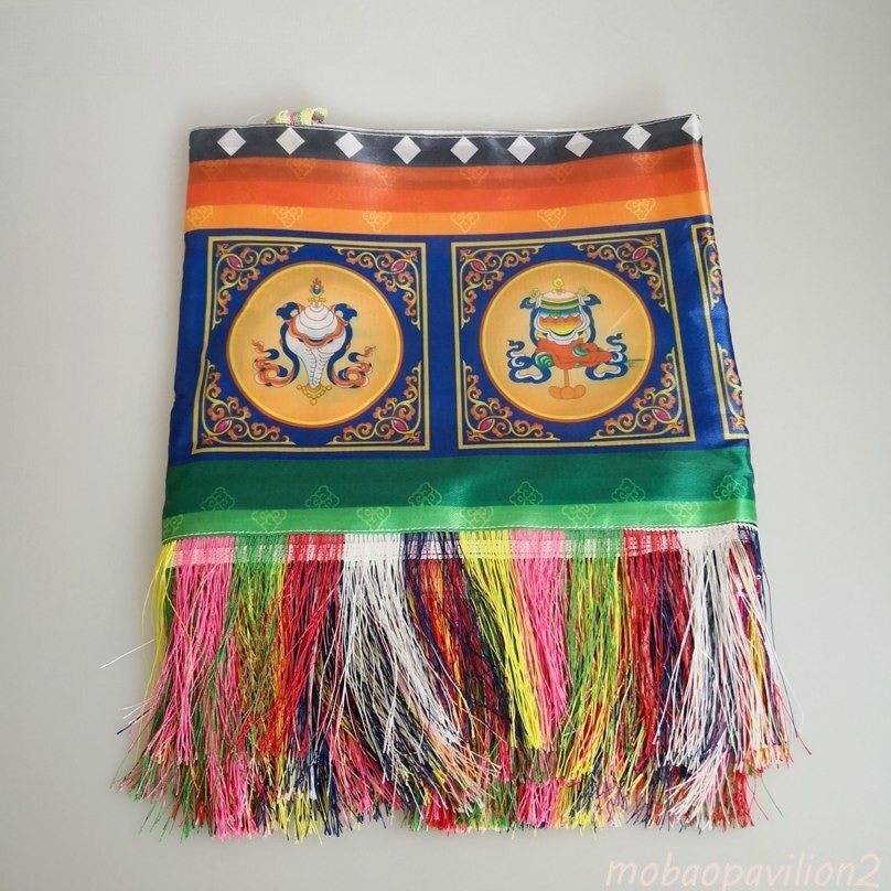 4.6m 181inch New Printed Tassel Eight Auspicious Curtain Decoration