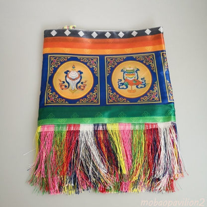 4.6m 181inch New Printed Tassel Eight Auspicious Curtain Decoration