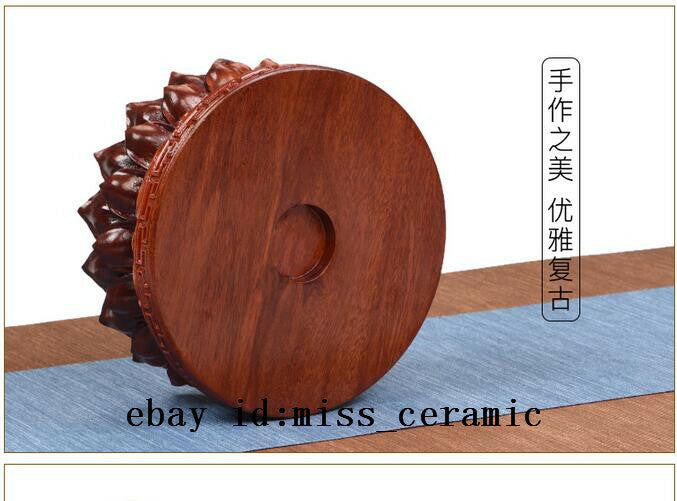 Huanghuali Wood Louts Base Display Stand for Teapot Vase Buddha Statue Base