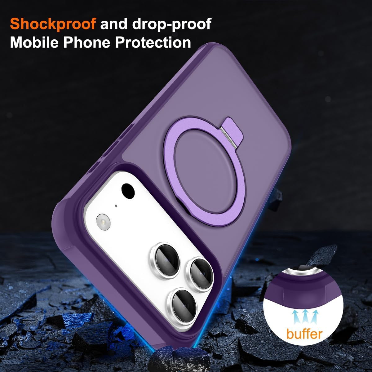 Magnetic Compatible with Iphone 17 Pro Max Case with Stand [Military Grade Drop