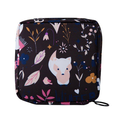 Storage Bag Napkin Pouch Cosmetic Bags Organizer Makeup Purse Nylon Black Travel