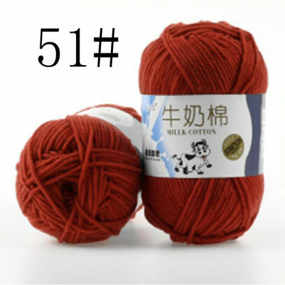 Hot Sale 50g Hand-woven Chunky Yarn Soft Milk Cotton Knitting Baby wool yarn