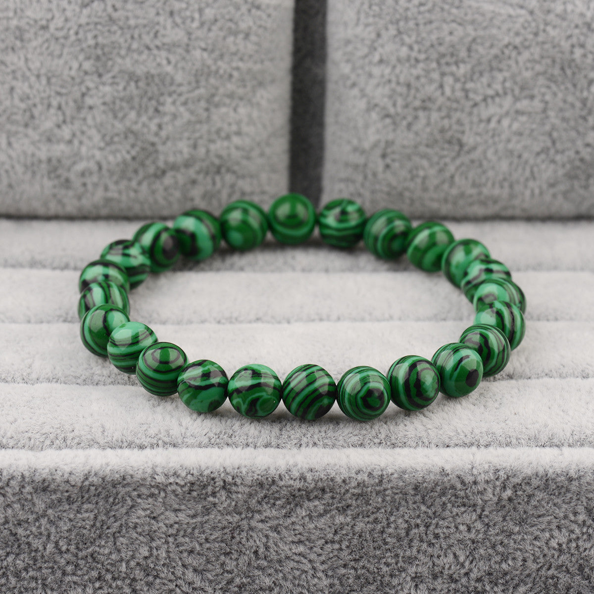 Natural Handmade 6/8/10Mm Green Malachite Round Gemstone Beads Stretch Bracelets
