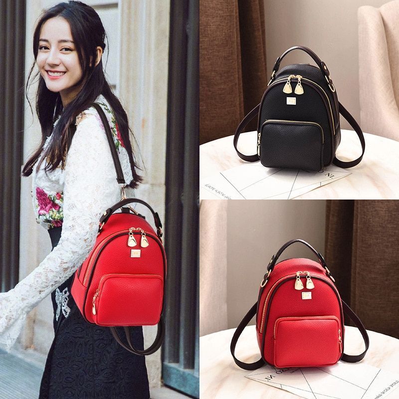 Backpack Soft Leather Traveling Small Backpacks Fashion Shoulder Bags Softback
