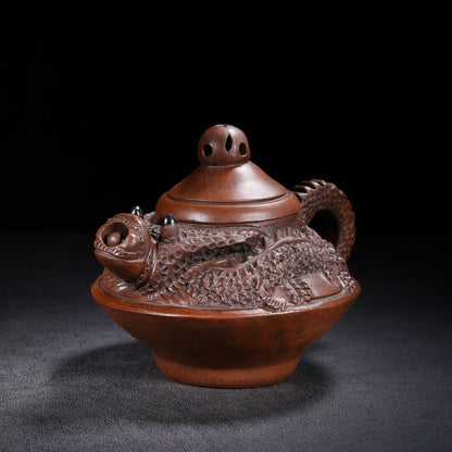 Chinese Yixing Zisha Clay Handmade Exquisite Teapot（龙珠 底款：时大彬）