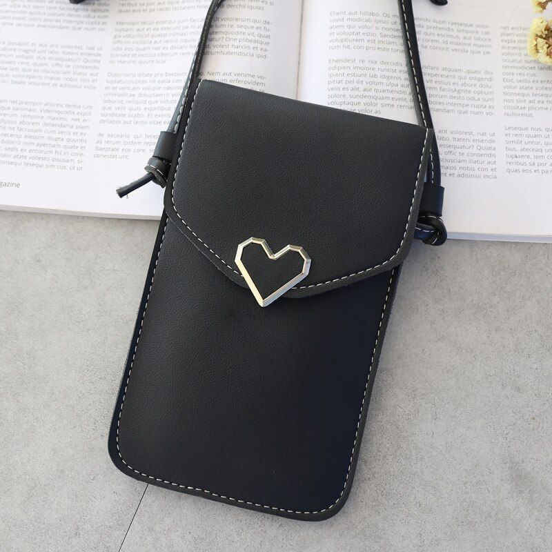 Handbag Women Bags Heart-shaped Transparent Simple Retro Mobile Phone Buckle Bag