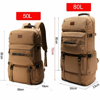 50/80L Big Capacity Outdoor Sports Bag Backpack Hiking Camping Waterproof Nylon
