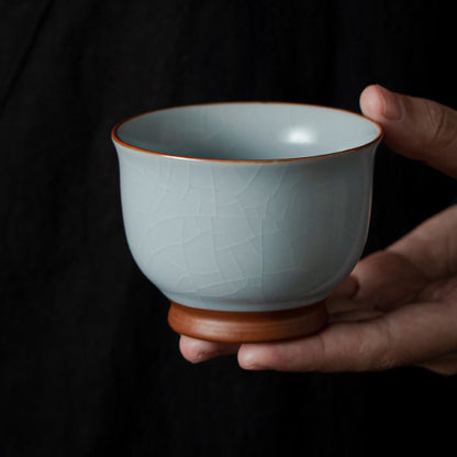 1pc Azure Ru Kiln Master Cup Single Cup Tea Tasting Cup Kung Fu Tea Set