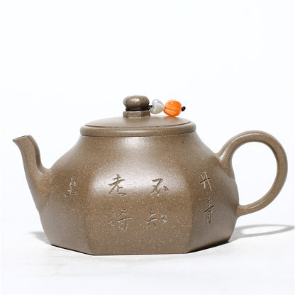 380ml marked tea pot hand carved real yixing zisha qing duan clay master pot new