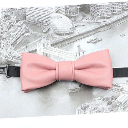 Men Bow Tie PU Leather Patchwork Female Necktie Adult Cravate Wedding Party Wear