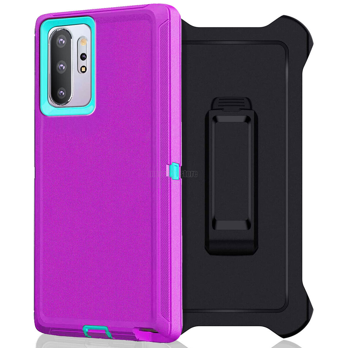 For Samsung Galaxy Note10 Plus Heavy Duty Rugged Hard Soft Case / Clip Holster