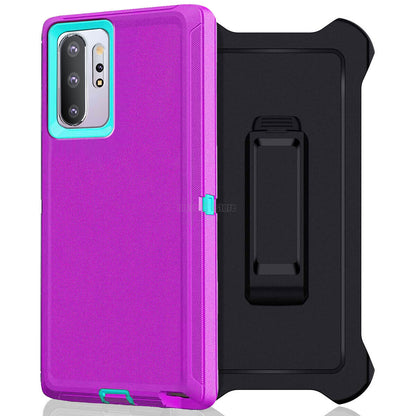 For Samsung Galaxy Note10 Plus Heavy Duty Rugged Hard Soft Case / Clip Holster