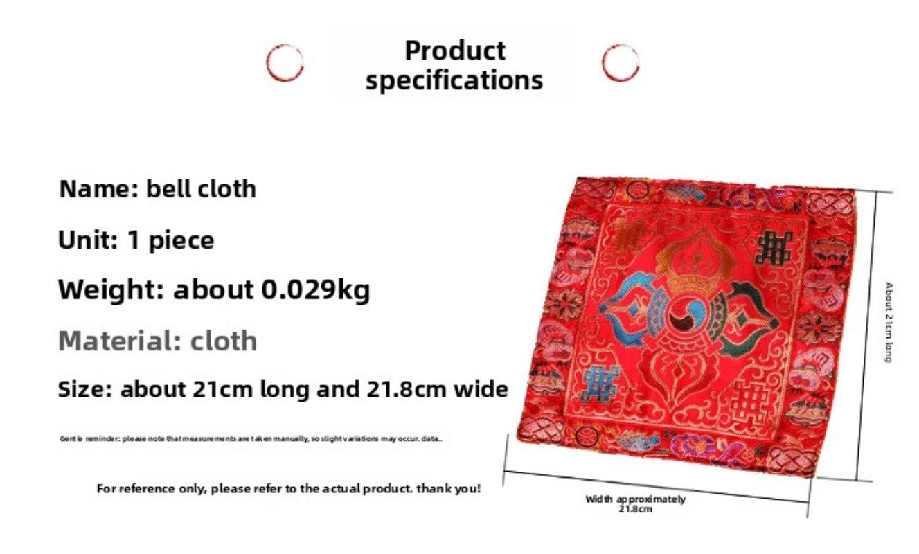 21cm Tibetan Buddhist Utensils Embroidery Eight Auspicious Crosses Cloth Mat