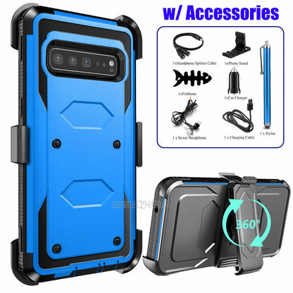 For Samsung Galaxy S10 5G Heavy Duty Clip Holder Belt Case Cover, w/ Accessories