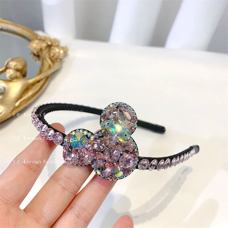Women Headband Vintage Baroque Flower Big Diamond Luxury Fashion Party Hairbands