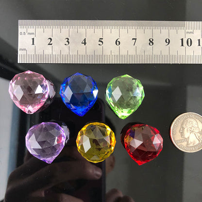 6Pc Rainbow CRYSTAL Ball Chandelier Parts Prism Crystal Window Decor SUNCATCHER