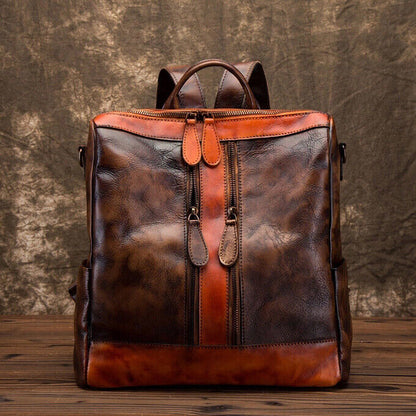 Women's Backpack, Genuine Top Cow Leather Travel Bag Satchel Tote Shoulder Bag